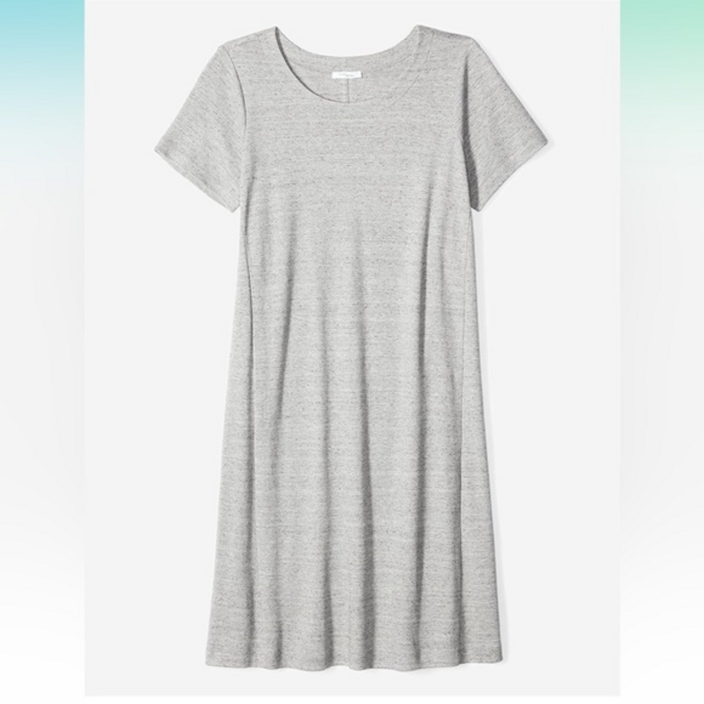 Daily Ritual Women's Short-Sleeve Scoop Neck‎ Gray Dress